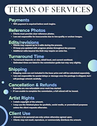 a poster with the words terms of services